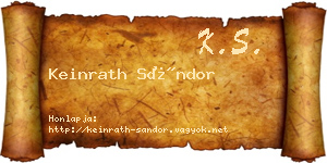 Keinrath Sándor névjegykártya