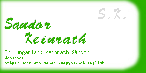 sandor keinrath business card